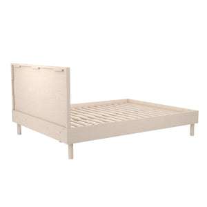 DHP Cologne Wood Bed Frame with Wood Headboard - Light Oak - Queen