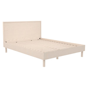 DHP Cologne Wood Bed Frame with Wood Headboard - Light Oak - Queen