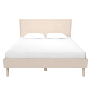 DHP Cologne Wood Bed Frame with Wood Headboard - Light Oak - Queen