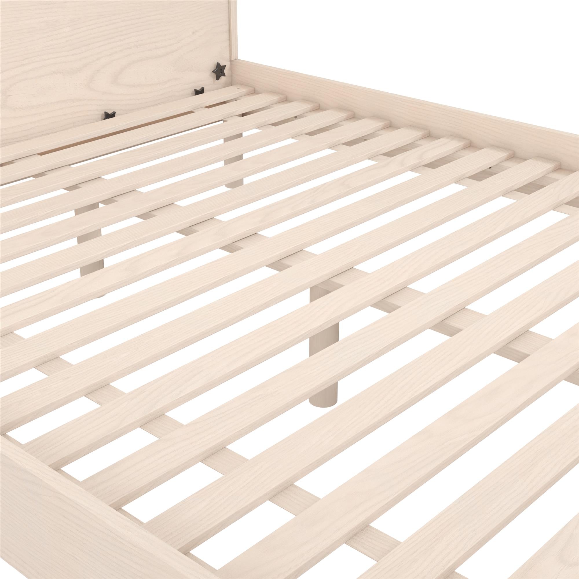 DHP Cologne Wood Bed Frame with Wood Headboard - Light Oak - Queen