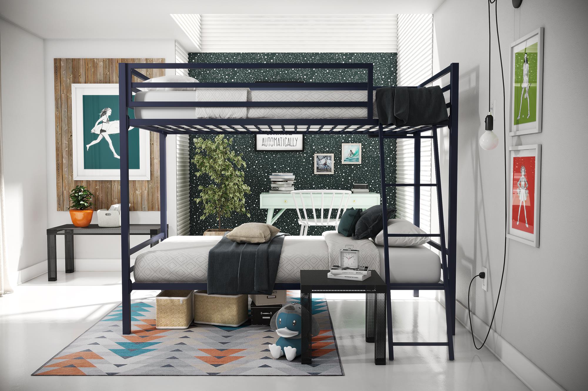Novogratz Maxwell Metal Bunk Bed - Navy - Twin-Over-Twin