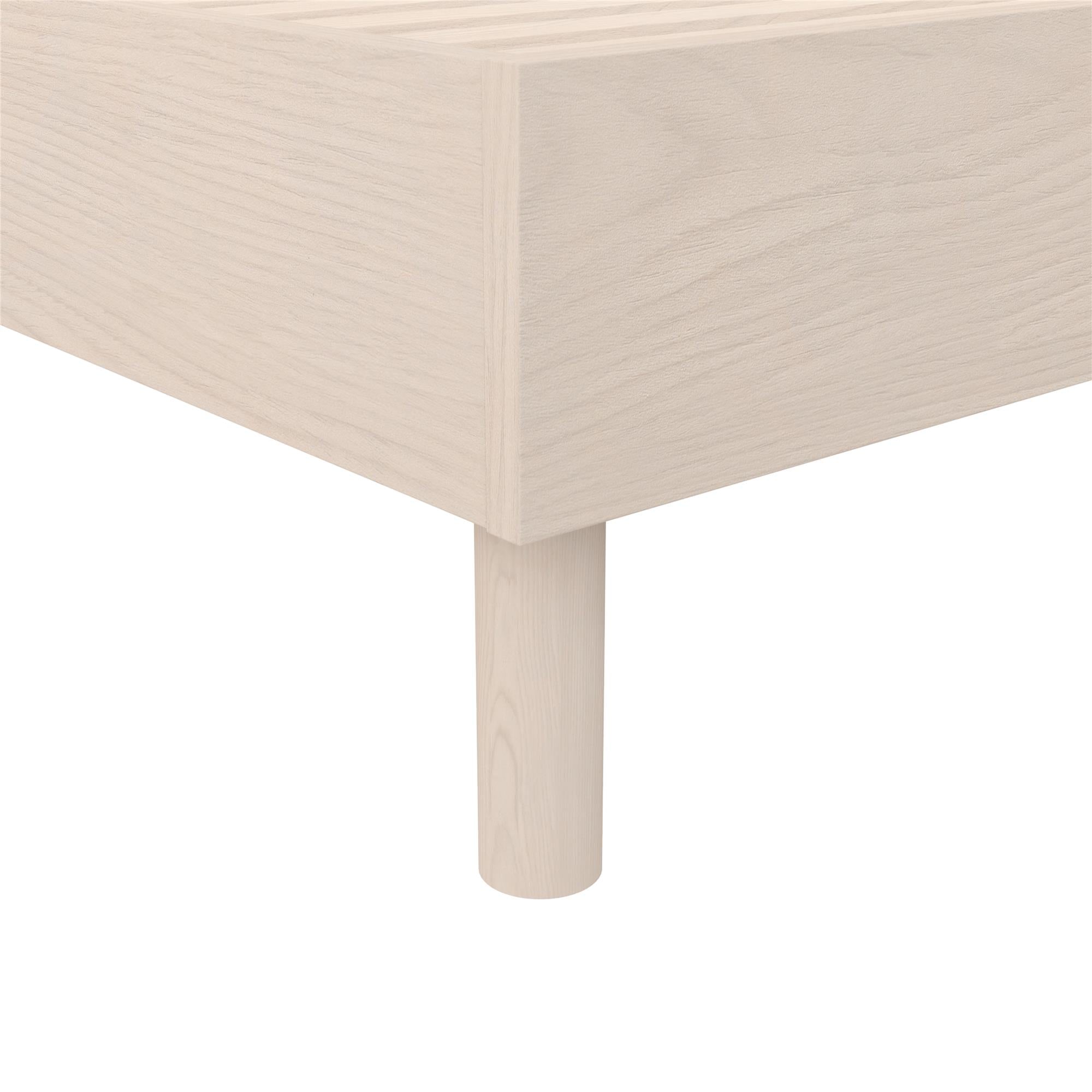 DHP Cologne Wood Bed Frame with Upholstered Headboard - Light Oak - King