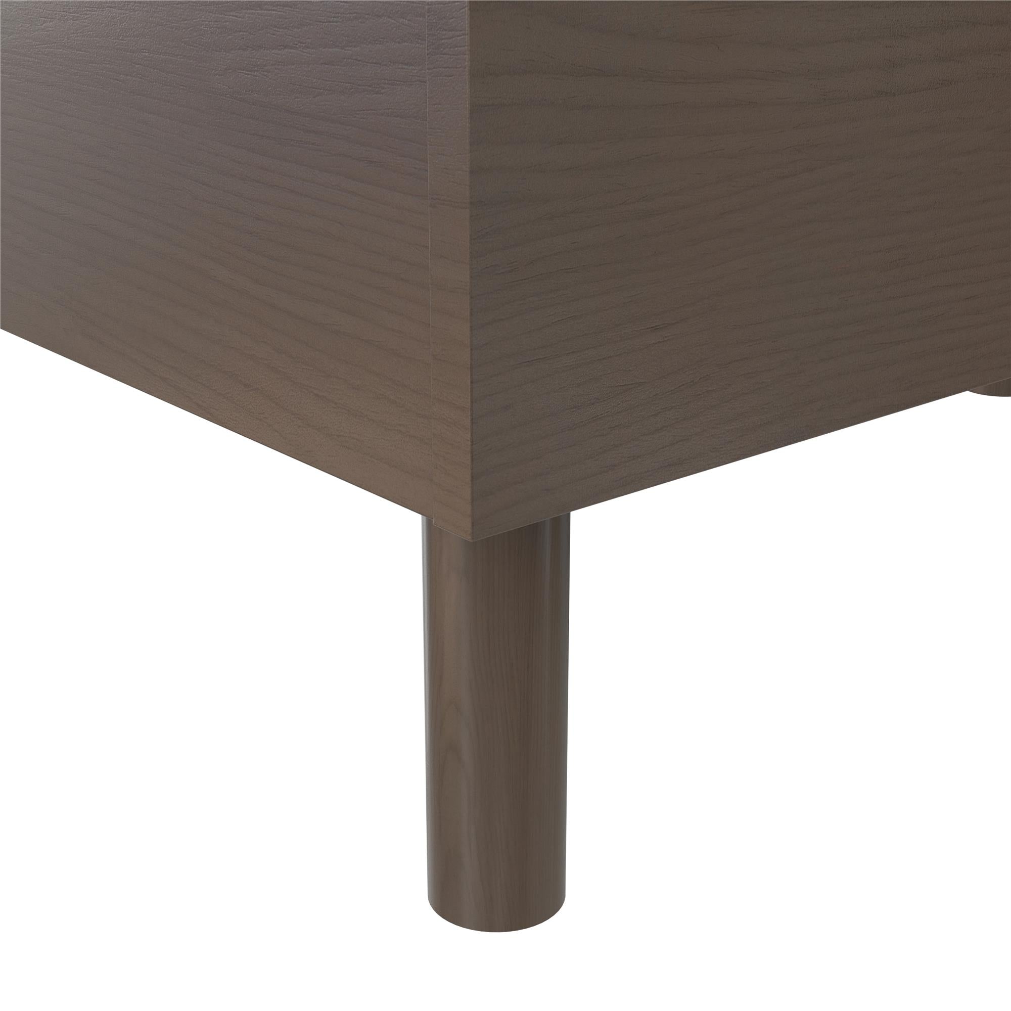 DHP Cologne Wood Bed Frame with Upholstered Headboard - Walnut - Queen