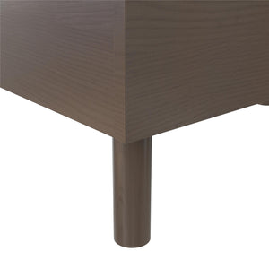 DHP Cologne Wood Bed Frame with Upholstered Headboard - Walnut - Queen