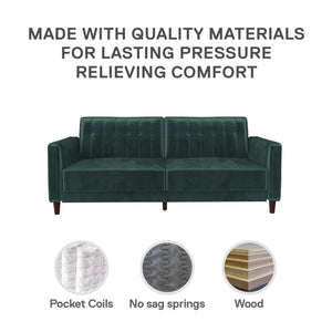 DHP Pin Tufted Futon Sofa Bed - Green