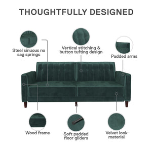 DHP Pin Tufted Futon Sofa Bed - Green