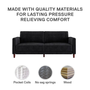 DHP Pin Tufted Futon Sofa Bed - Black
