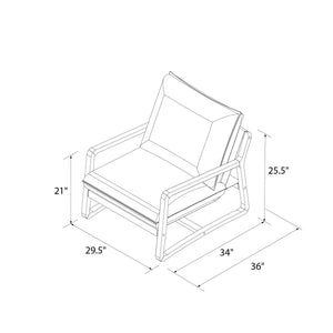 DHP Mira Accent Chair - Navy - 1-Seater