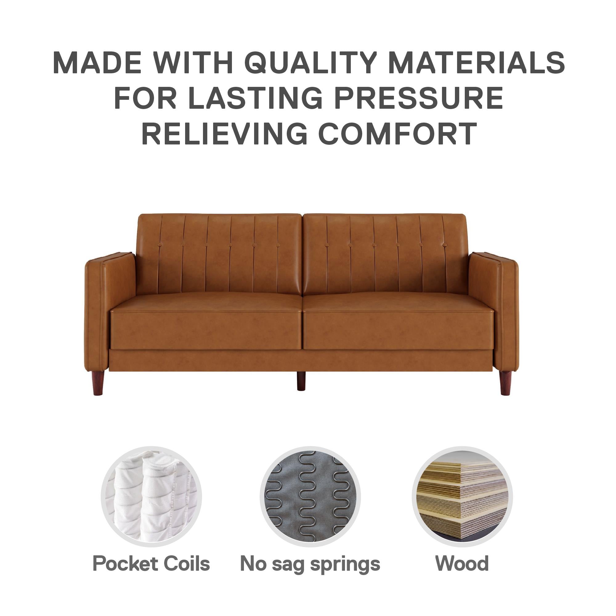 DHP Pin Tufted Futon Sofa Bed - Camel
