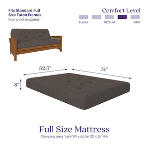Signature Sleep Braga 8" Pocket Spring Full Size Futon Mattress - Taupe - Full