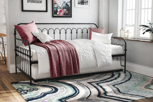 Novogratz Bright Pop Metal Daybed with Trundle - Black - Twin