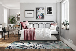 Novogratz Bright Pop Metal Daybed with Trundle - Black - Twin