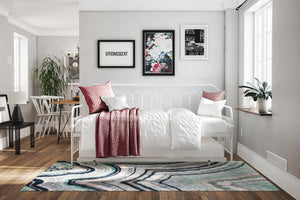 Novogratz Bright Pop Metal Daybed with Trundle - White - Twin