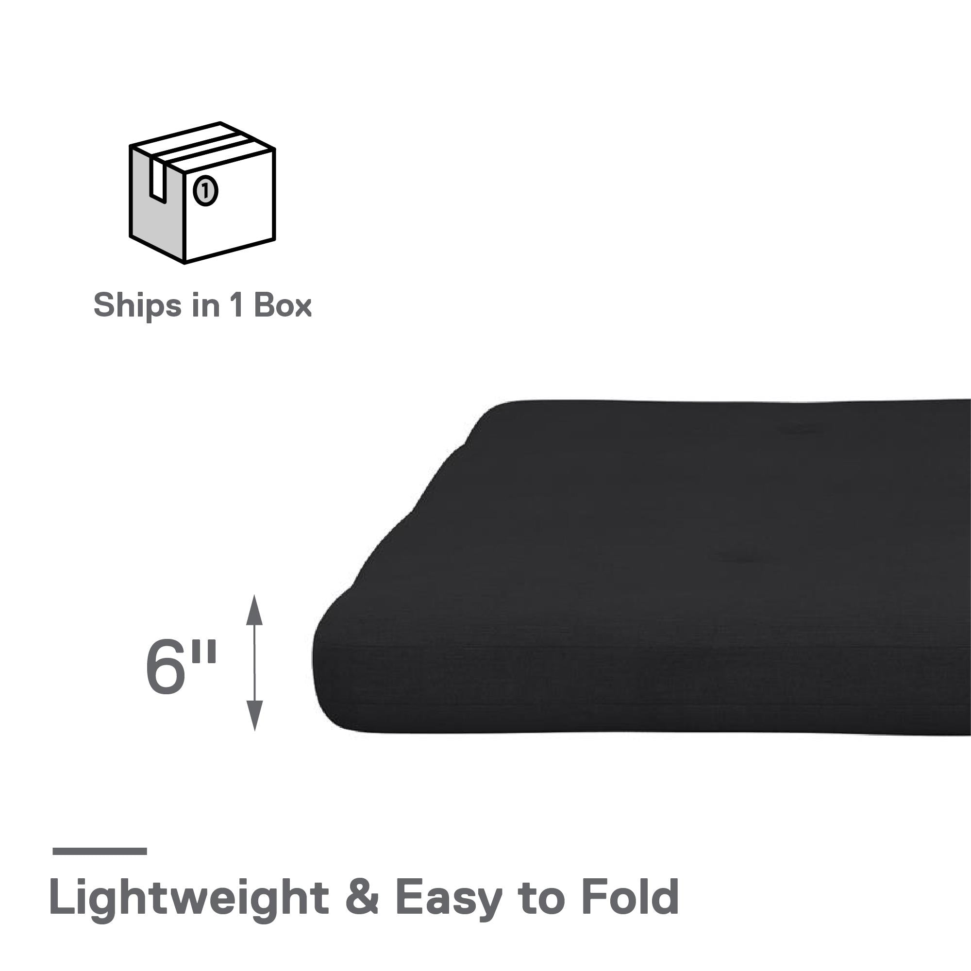 DHP Caddie 6" Futon Mattress - Black - Full