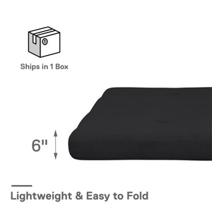 DHP Caddie 6" Futon Mattress - Black - Full