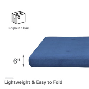 DHP Caddie 6" Futon Mattress - Blue - Full