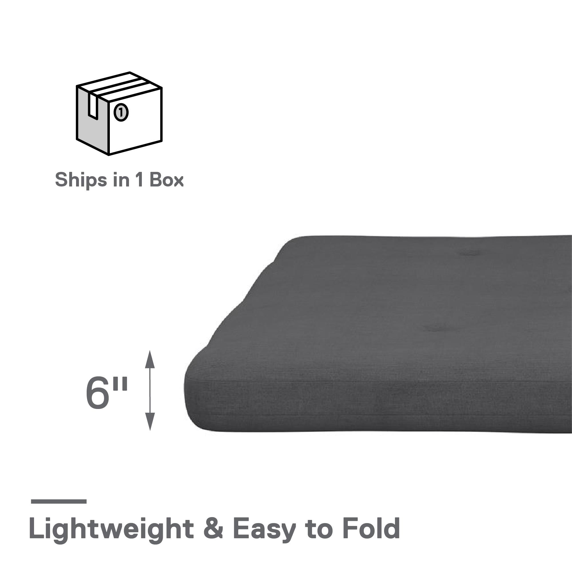 DHP Caddie 6" Futon Mattress - Gray - Full