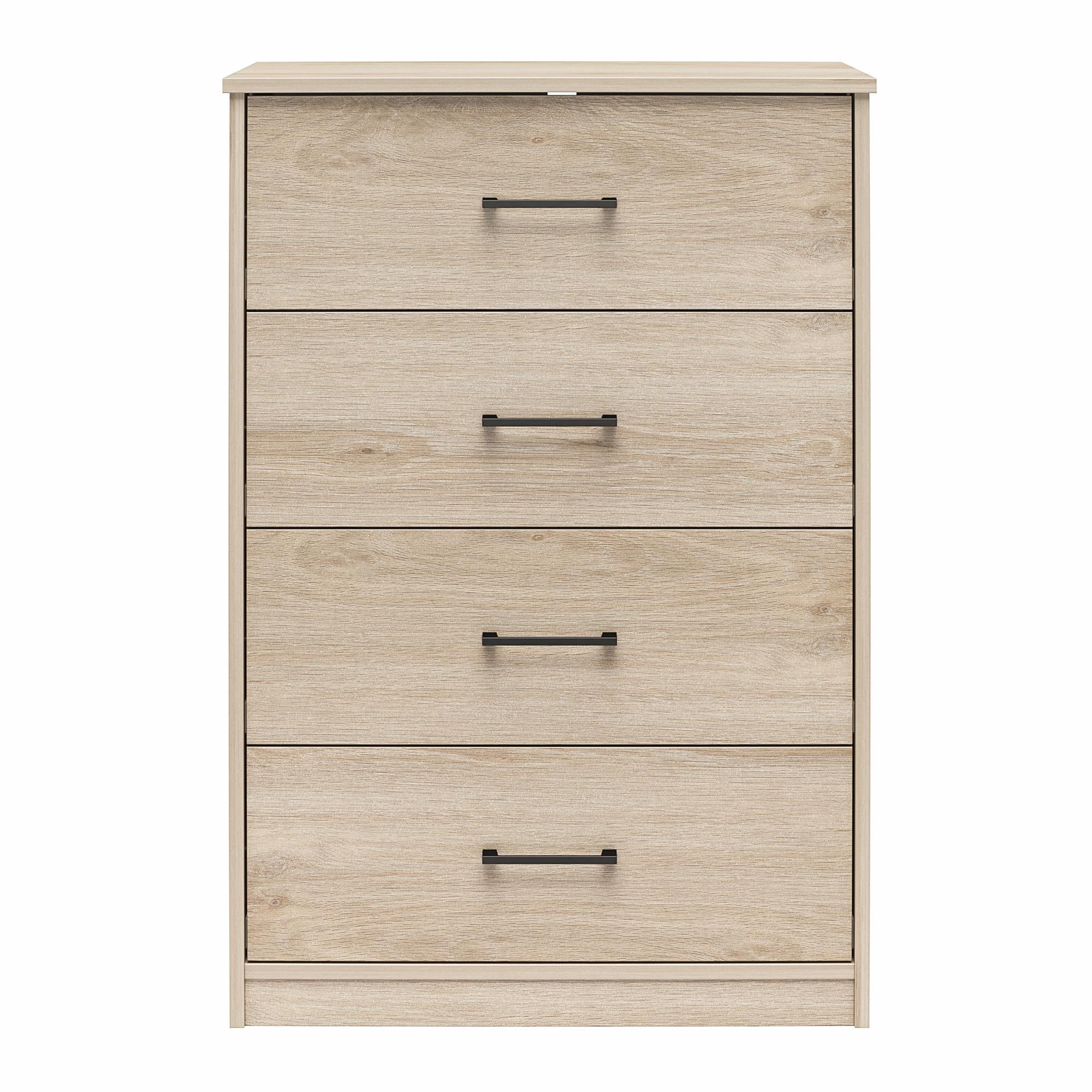 Ameriwood Home BrEZ Build Pearce 4 Drawer Dresser - Blonde Oak - 4 Drawer