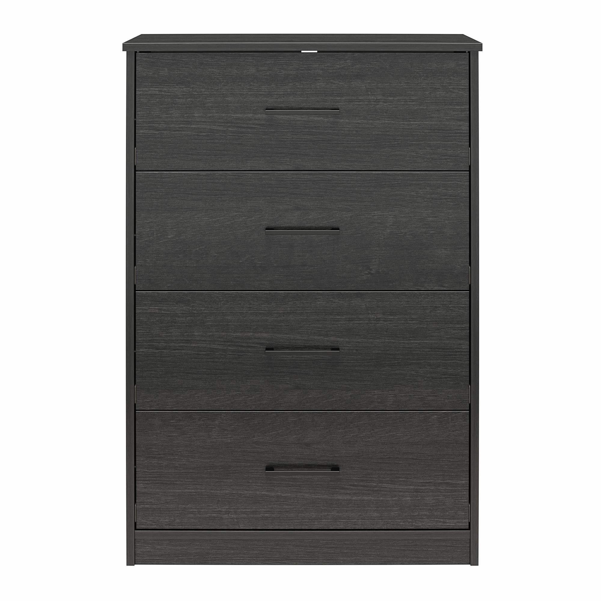 Ameriwood Home BrEZ Build Pearce 4 Drawer Dresser - Black Oak - 4 Drawer