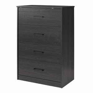 Ameriwood Home BrEZ Build Pearce 4 Drawer Dresser - Black Oak - 4 Drawer