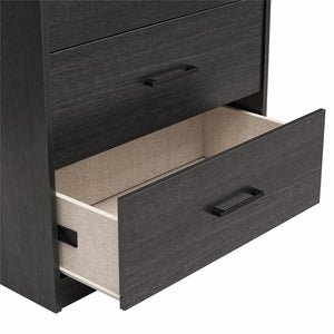 Ameriwood Home BrEZ Build Pearce 4 Drawer Dresser - Black Oak - 4 Drawer