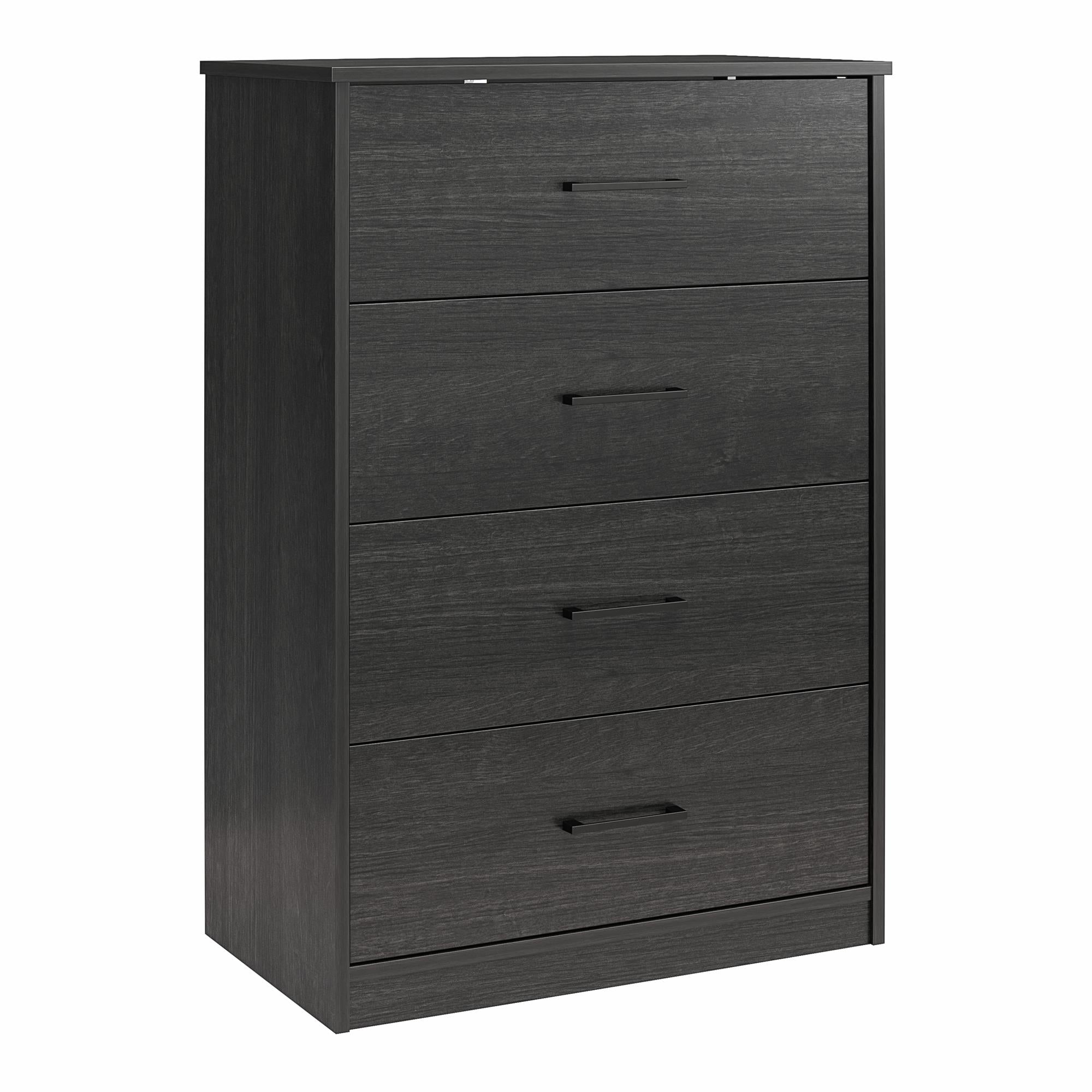 Ameriwood Home BrEZ Build Pearce 4 Drawer Dresser - Black Oak - 4 Drawer