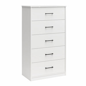 Ameriwood Home BrEZ Build Pearce Tall 5 Drawer Dresser - White - 5 Drawer