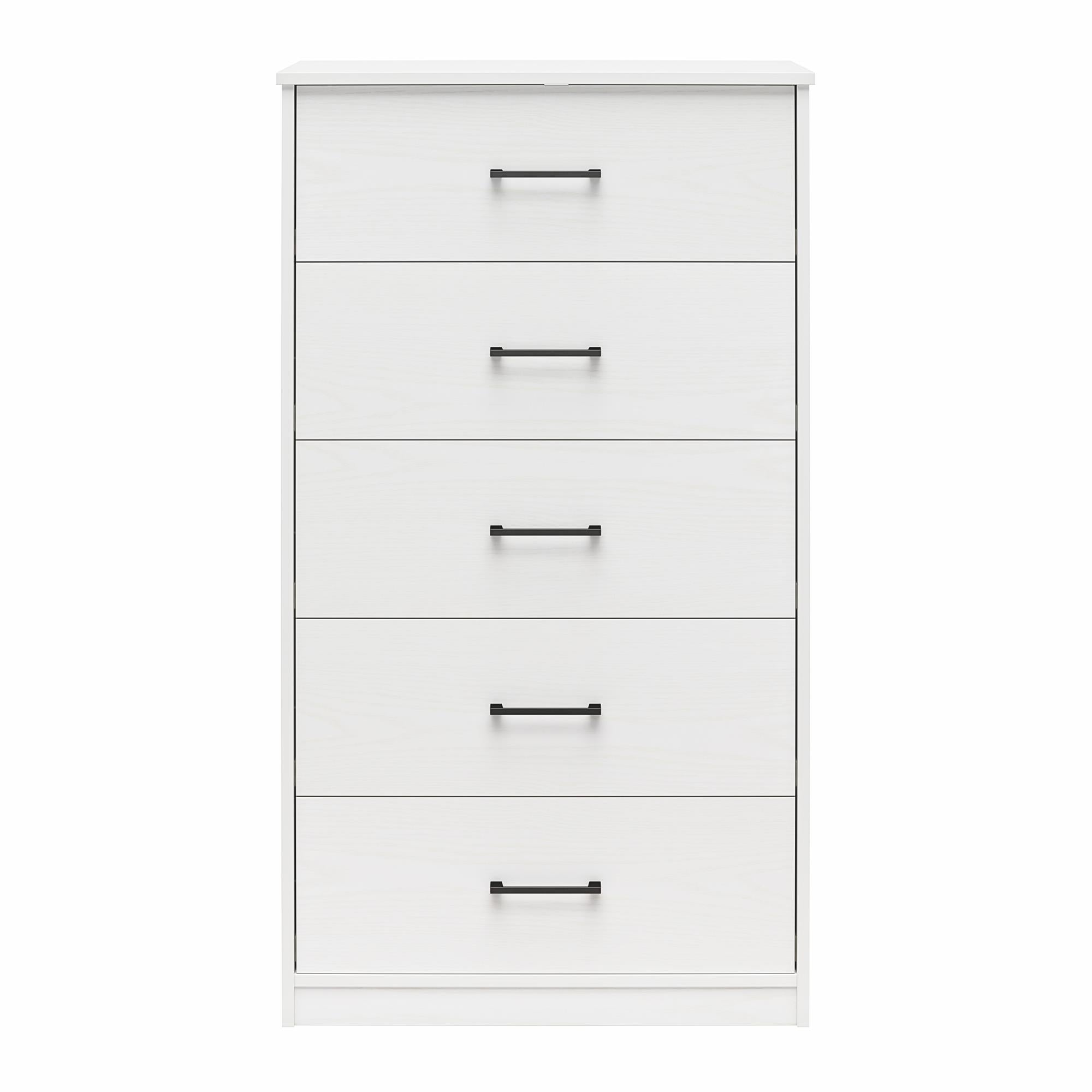 Ameriwood Home BrEZ Build Pearce Tall 5 Drawer Dresser - White - 5 Drawer