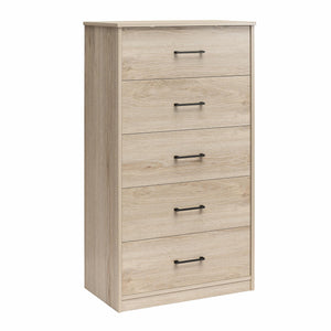 Ameriwood Home BrEZ Build Pearce Tall 5 Drawer Dresser - Blonde Oak - 5 Drawer