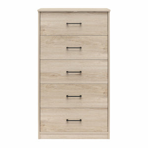 Ameriwood Home BrEZ Build Pearce Tall 5 Drawer Dresser - Blonde Oak - 5 Drawer