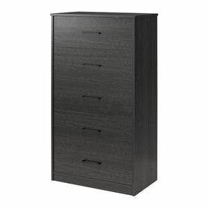 Ameriwood Home BrEZ Build Pearce Tall 5 Drawer Dresser - Black Oak - 5 Drawer