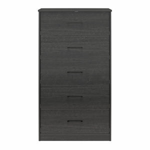 Ameriwood Home BrEZ Build Pearce Tall 5 Drawer Dresser - Black Oak - 5 Drawer