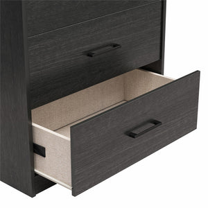 Ameriwood Home BrEZ Build Pearce Tall 5 Drawer Dresser - Black Oak - 5 Drawer