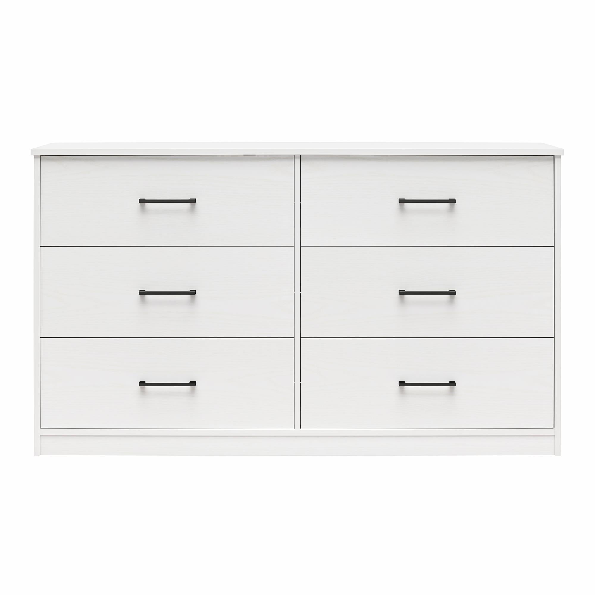 Ameriwood Home BrEZ Build Pearce Wide 6 Drawer Dresser - White - 6 Drawer