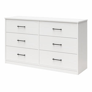 Ameriwood Home BrEZ Build Pearce Wide 6 Drawer Dresser - White - 6 Drawer
