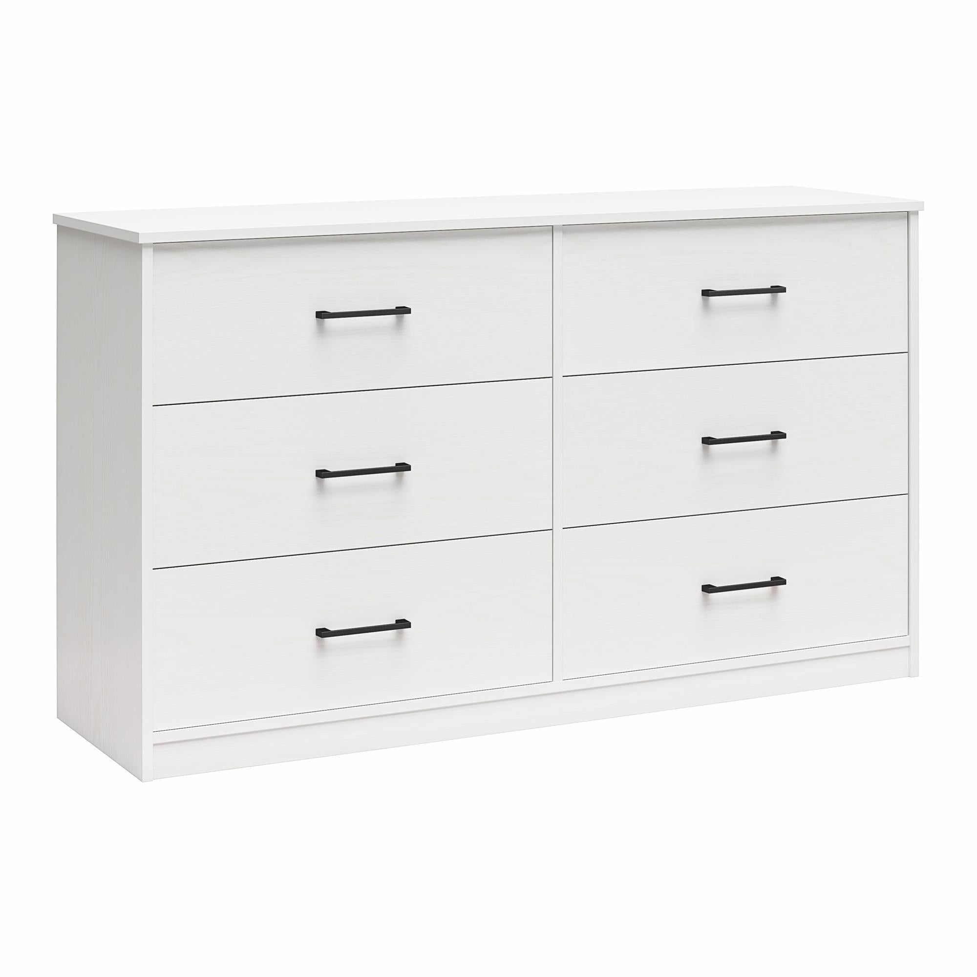 Ameriwood Home BrEZ Build Pearce Wide 6 Drawer Dresser - White - 6 Drawer