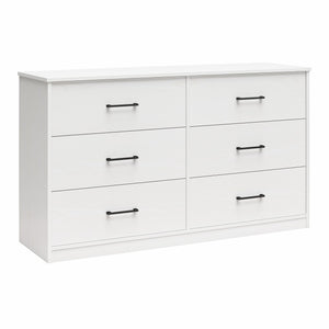 Ameriwood Home BrEZ Build Pearce Wide 6 Drawer Dresser - White - 6 Drawer