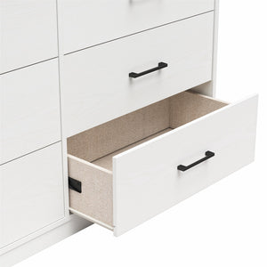 Ameriwood Home BrEZ Build Pearce Wide 6 Drawer Dresser - White - 6 Drawer