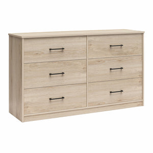 Ameriwood Home BrEZ Build Pearce Wide 6 Drawer Dresser - Blonde Oak - 6 Drawer