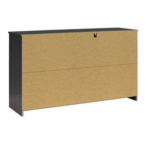 Ameriwood Home BrEZ Build Pearce Wide 6 Drawer Dresser - Black Oak - 6 Drawer