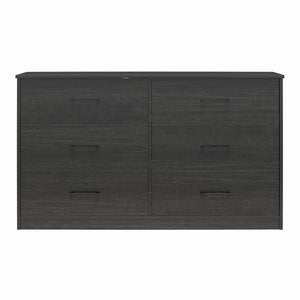 Ameriwood Home BrEZ Build Pearce Wide 6 Drawer Dresser - Black Oak - 6 Drawer