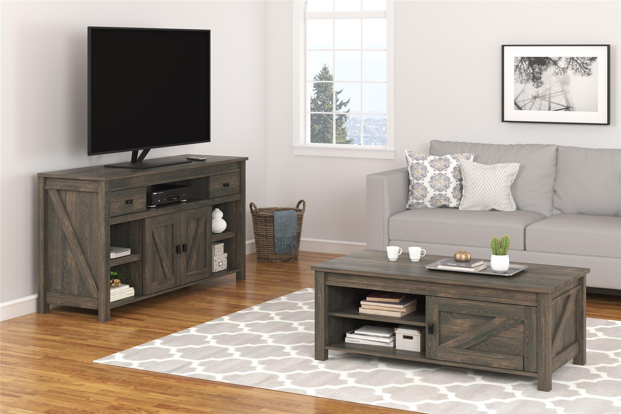 Ameriwood Home Farmington TV Stand for TVs up to 60" - Weathered Oak