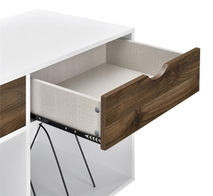 Novogratz Concord Turntable Stand with Drawers - Dark Walnut/White