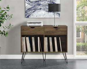 Novogratz Concord Turntable Stand with Drawers - Florence Walnut