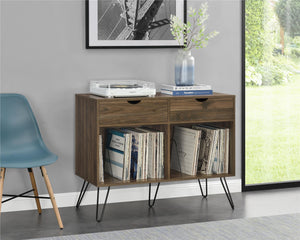 Novogratz Concord Turntable Stand with Drawers - Florence Walnut