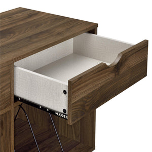Novogratz Concord Turntable Stand with Drawers - Florence Walnut