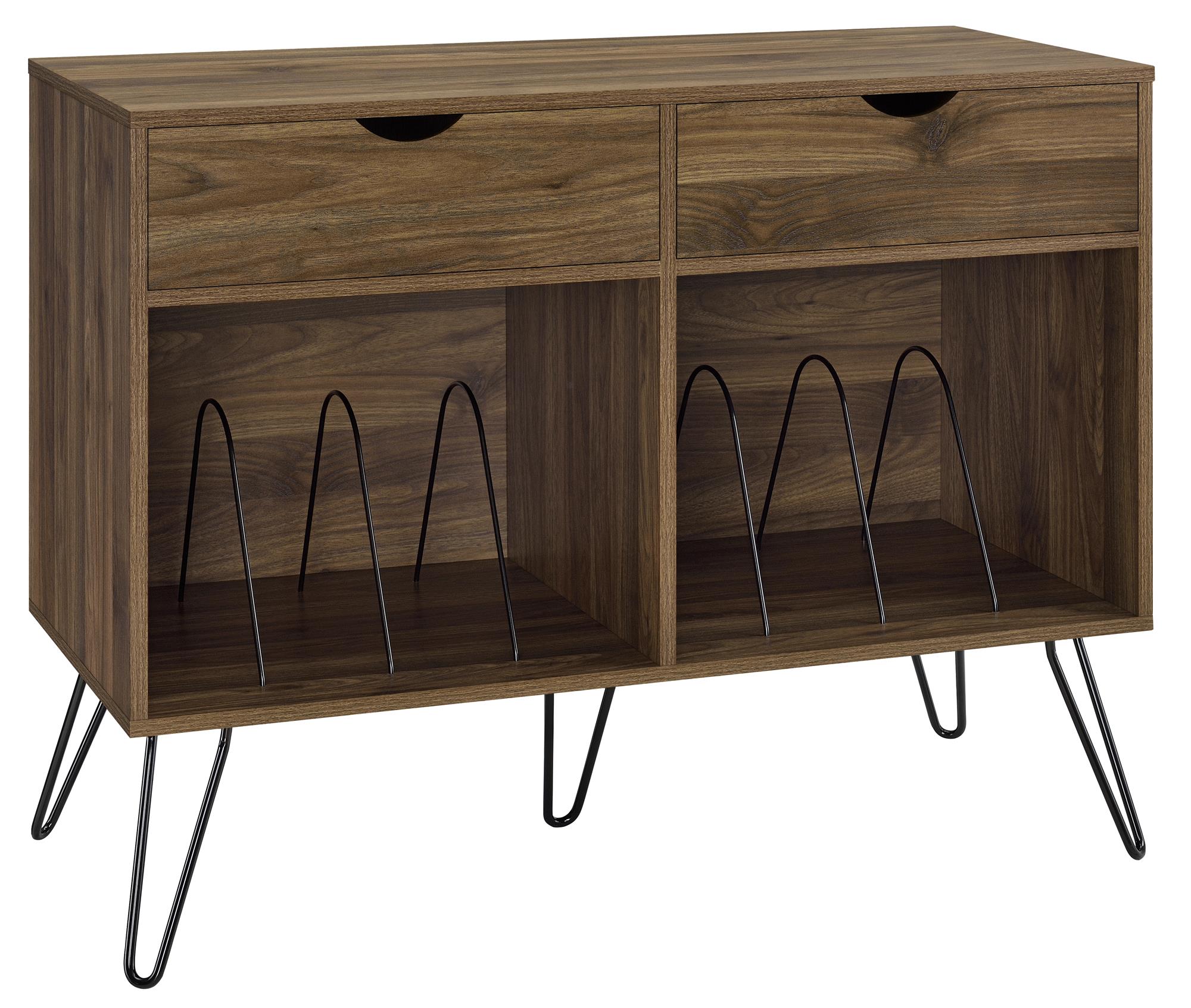 Novogratz Concord Turntable Stand with Drawers - Florence Walnut