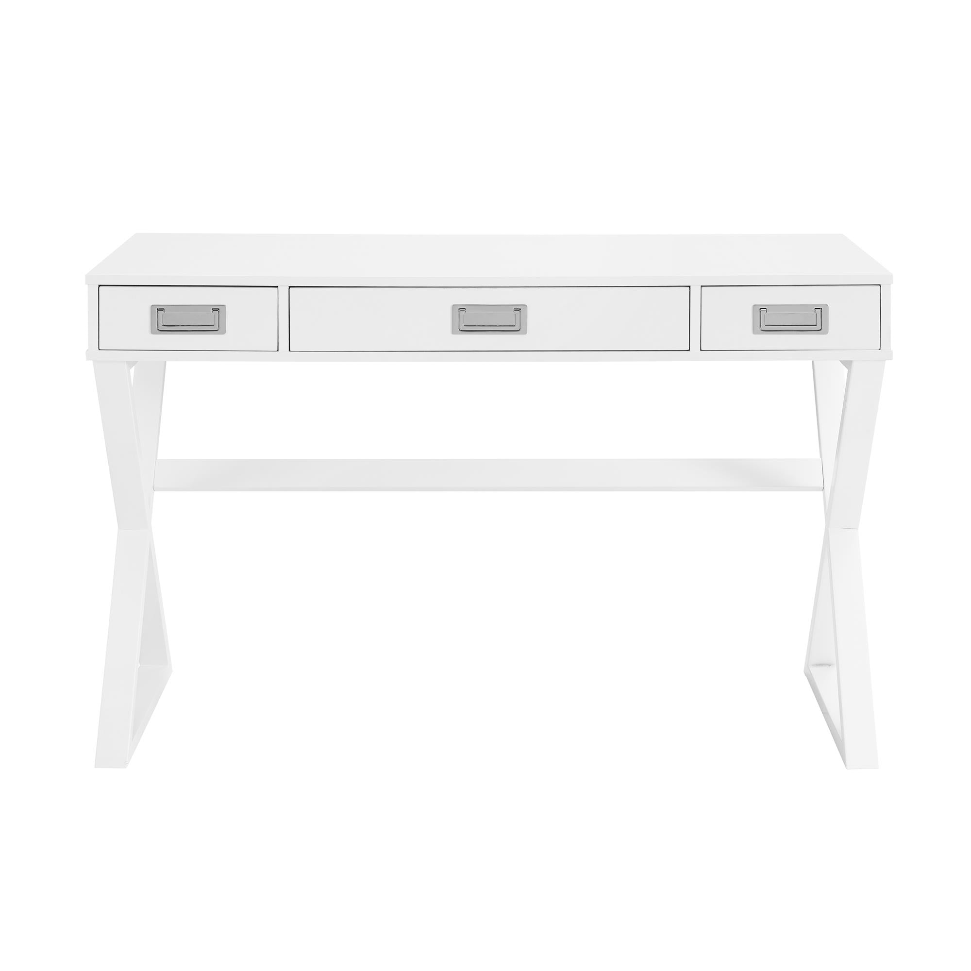 Crossmark Campaign Computer Desk, White - White