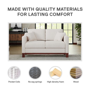DHP Brooklyn Loveseat - Beige - 2-Seater