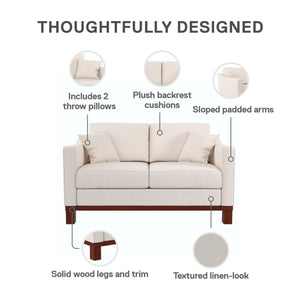 DHP Brooklyn Loveseat - Beige - 2-Seater